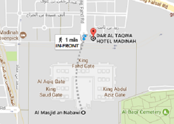 Dar Al Taqwa hotel Madinah Distance from Masjid Nabawi